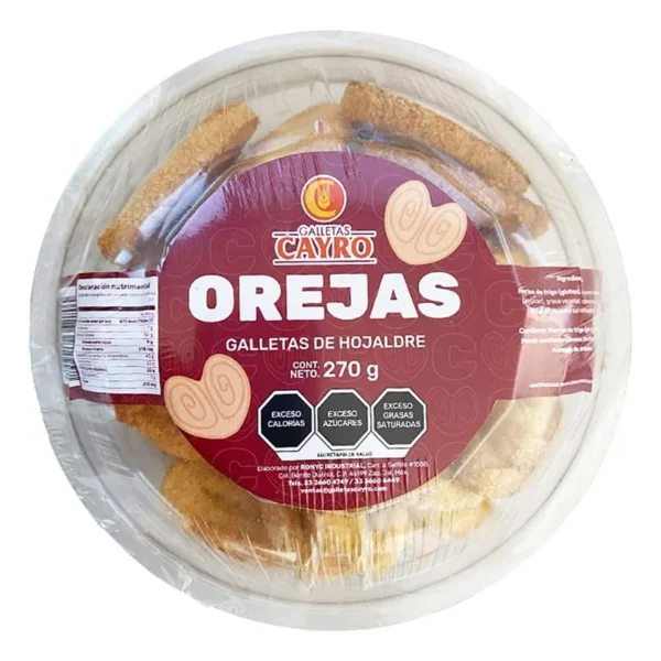 Cayro Puff Pastry Ears Cookies 270g (Galletas Cayro Orejitas Hojaldre 270g)