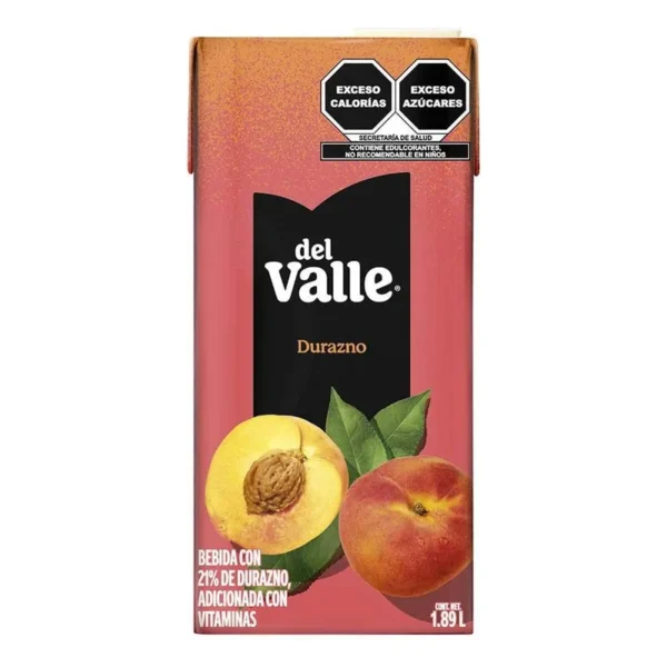 Nectar Del Valle Peach Flavor 1.89L (Néctar Del Valle Sabor Durazno 1.89L)