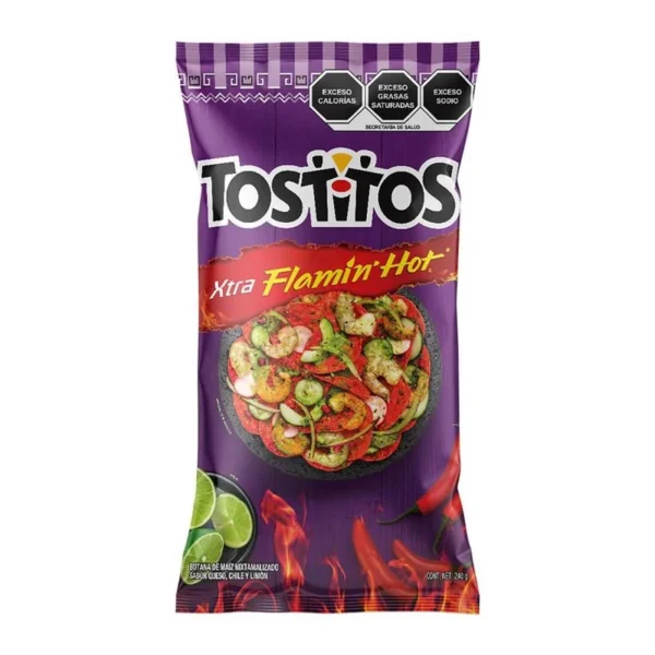 Nachos Sabritas Tostitos Xtra Flamin Hot 240g (Nachos Sabritas Tostitos Xtra Flamin Hot 240g)