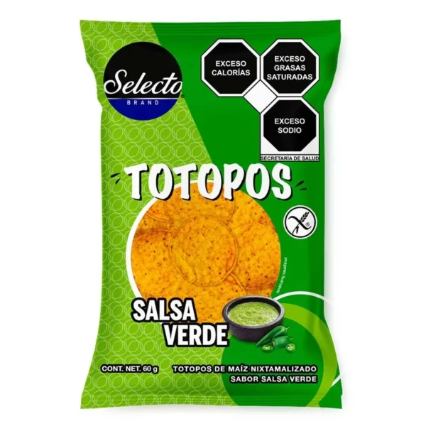 Selecto Totopos Green Sauce 60g (Totopos Selecto Salsa Verde 60g)